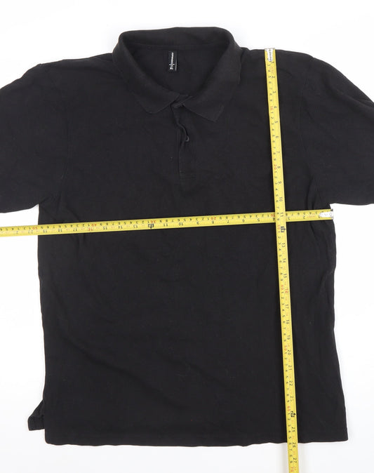 Donnay Men's Black XL Cotton Short Sleeve Polo Shirt