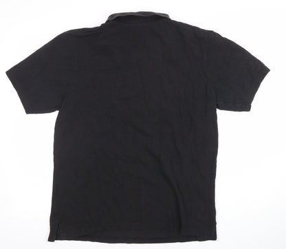 Donnay Men's Black XL Cotton Short Sleeve Polo Shirt