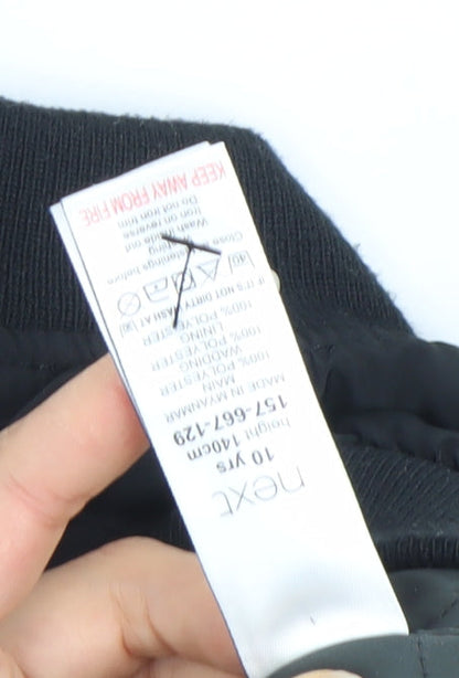 Next Boys Black Bomber Jacket 10 Years Polyester Lined Zip Pockets