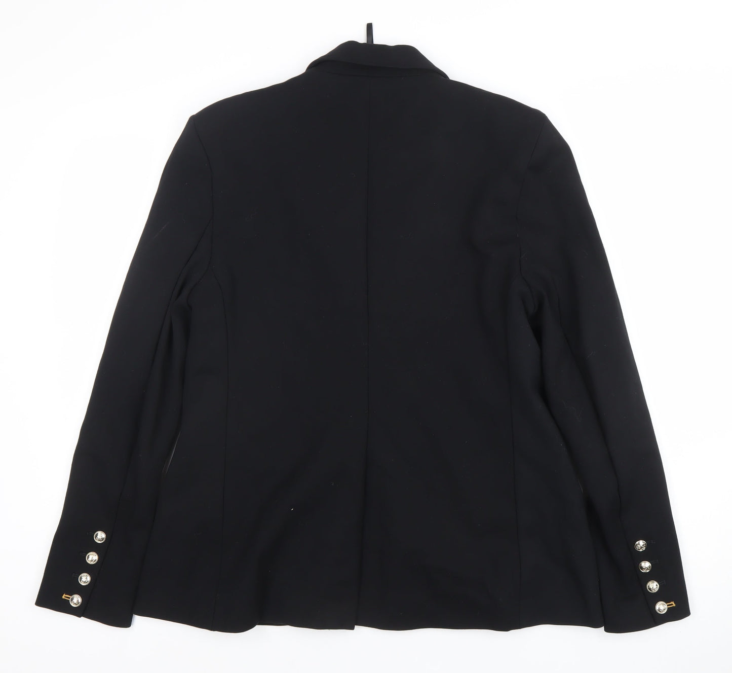 Marks and Spencer Women Black Size 14 Classic Two-Button Blazer