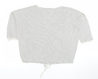 Womens UK Size L Aeropostale White Cropped T-Shirt