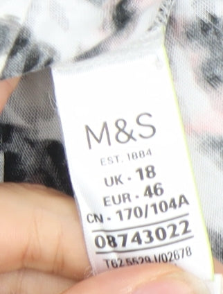 Womens UK Size 18 Marks and Spencer Multicoloured Basic T-Shirt