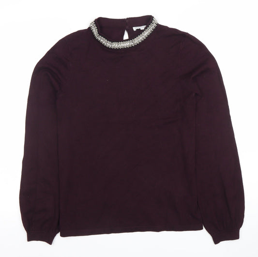 Womens UK Size 12 Warehouse Purple Basic Blouse