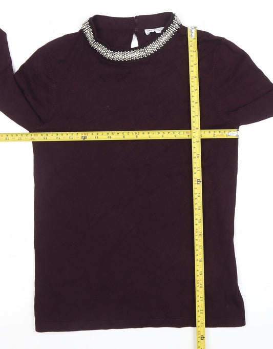 Womens UK Size 12 Warehouse Purple Basic Blouse
