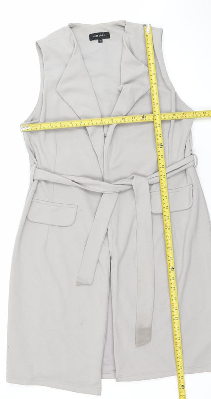 New Look Women's Grey Belted Sleeveless Waistcoat Size 12