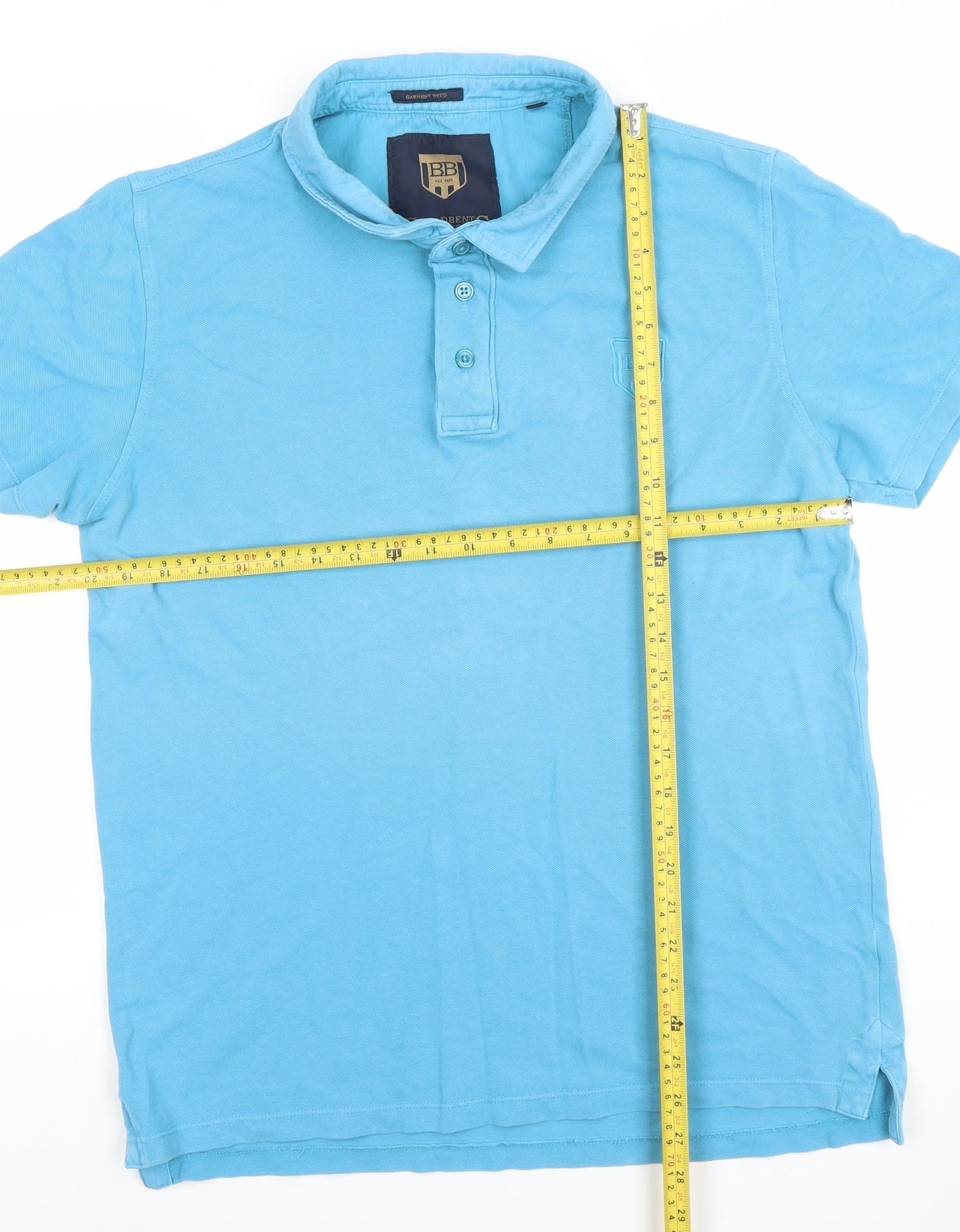 Broadbents & Boothroyds Men's Blue Cotton Polo Shirt M Regular Fit