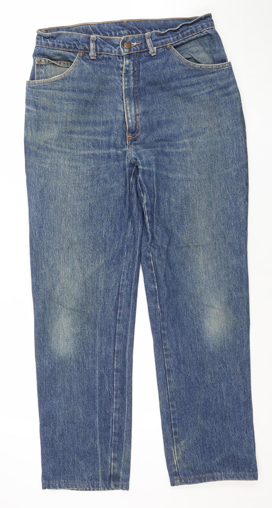 Womens UK Size 32 Sharp Regular Fit Straight Blue Jeans