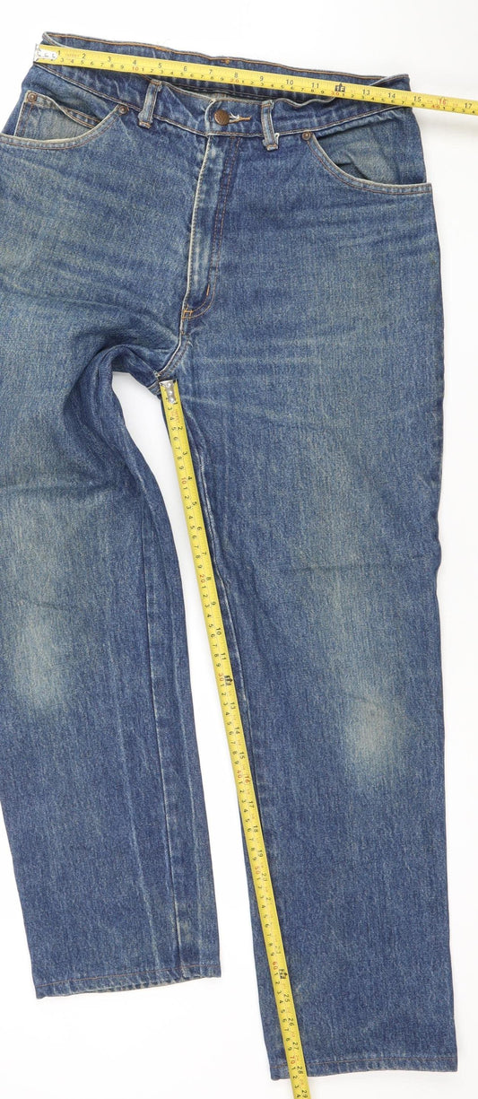 Womens UK Size 32 Sharp Regular Fit Straight Blue Jeans