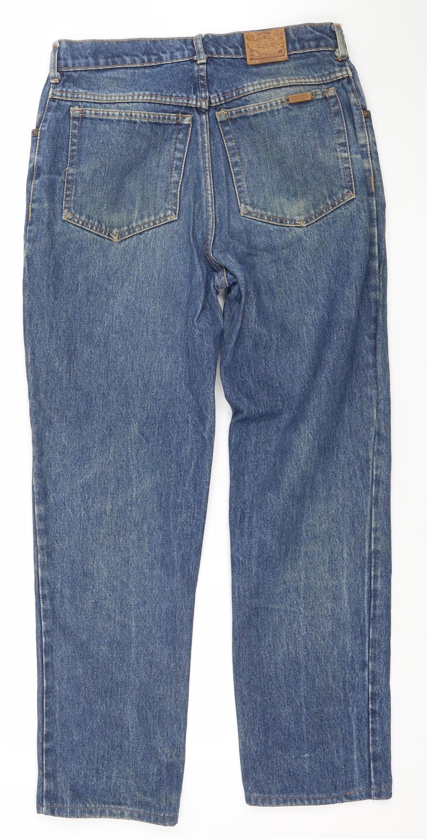 Womens UK Size 32 Sharp Regular Fit Straight Blue Jeans