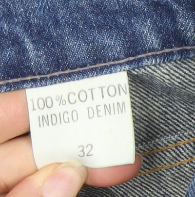 Womens UK Size 32 Sharp Regular Fit Straight Blue Jeans