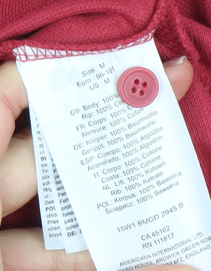 Bench Men's Red Cotton Polo Shirt Size M Short Sleeve Casual