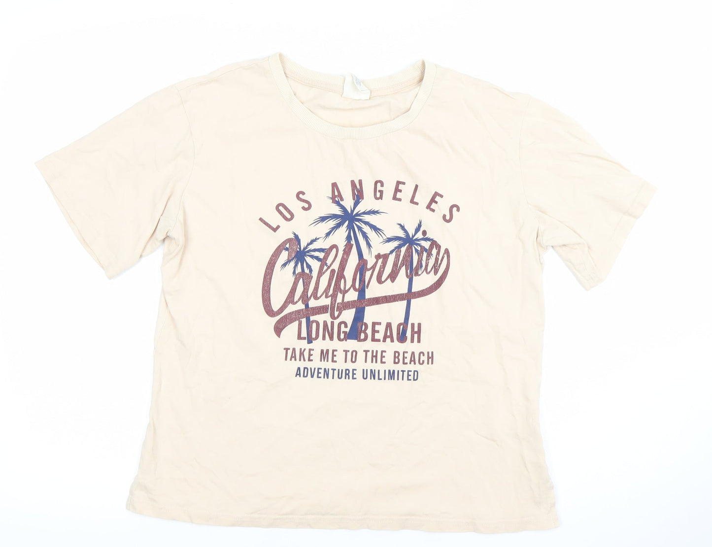 Womens UK Size M PINKSEA Beige Basic T-Shirt