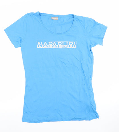 Womens UK Size M Napapijri Blue Basic T-Shirt