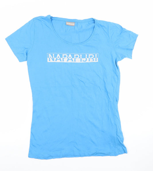 Womens UK Size M Napapijri Blue Basic T-Shirt