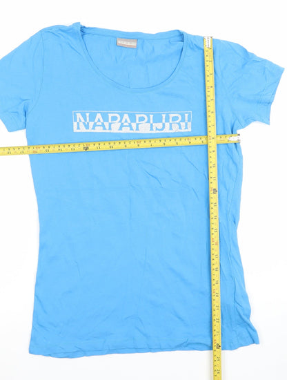 Womens UK Size M Napapijri Blue Basic T-Shirt