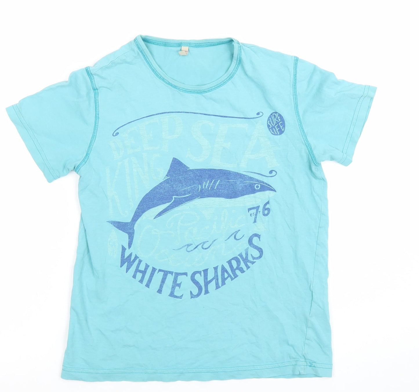 Original Marines Boys Blue Shark Print Cotton T-Shirt Size 10-11 Years