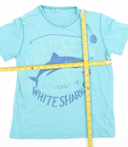 Original Marines Boys Blue Shark Print Cotton T-Shirt Size 10-11 Years