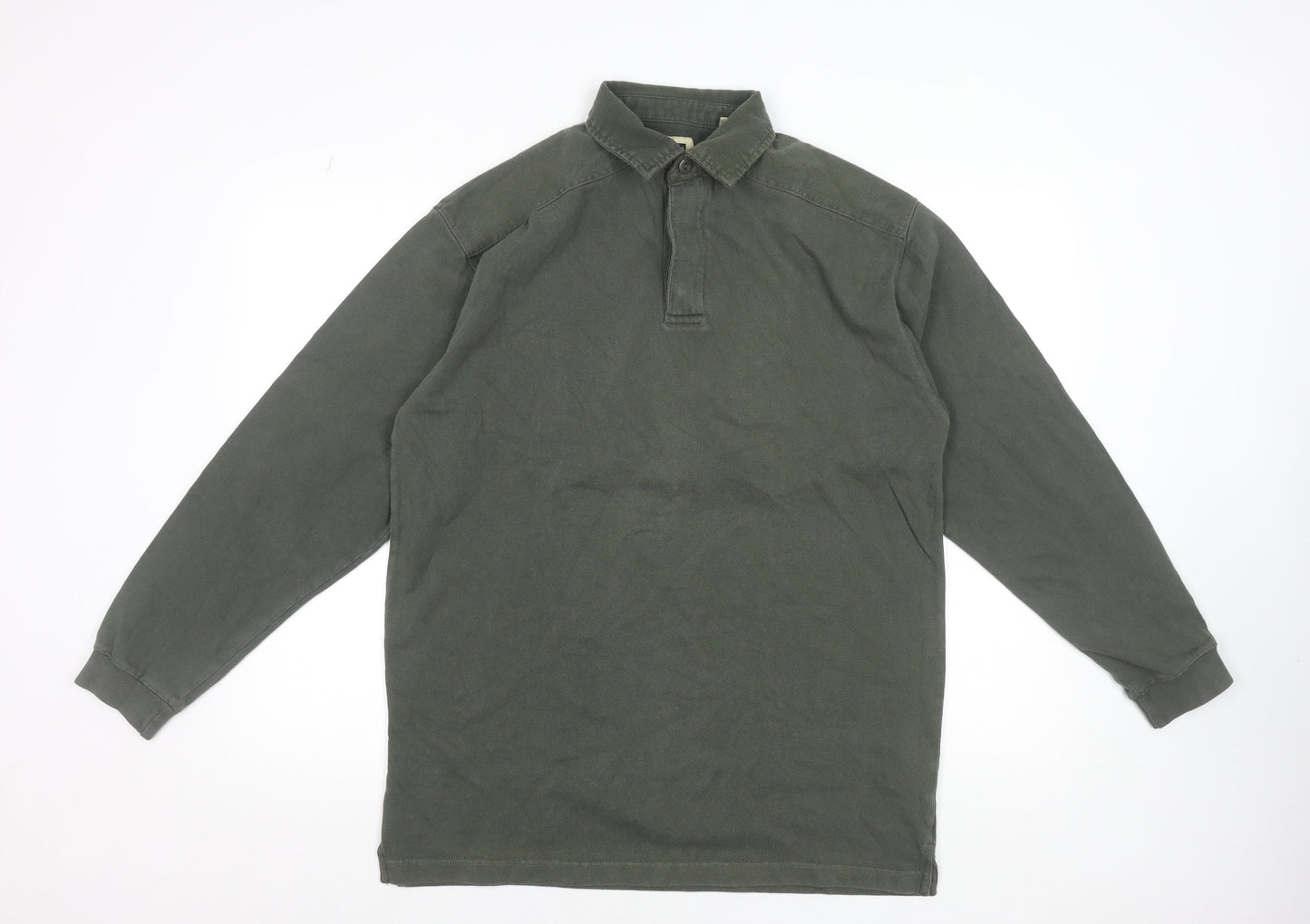 Haggar Men's Green Long Sleeve Cotton Polo Shirt Size M