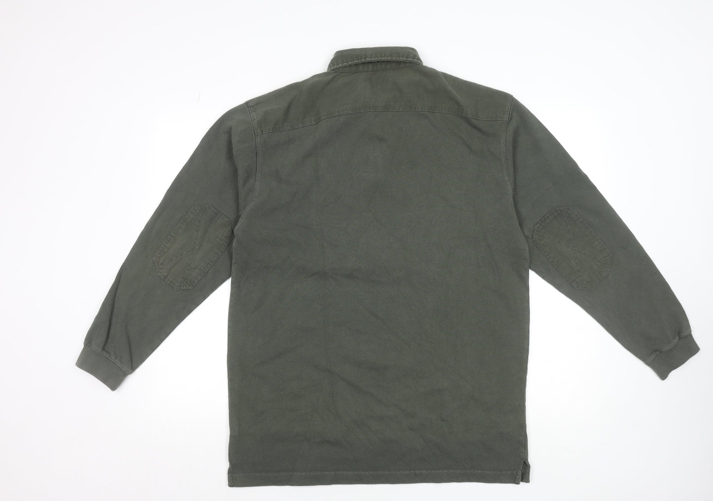 Haggar Men's Green Long Sleeve Cotton Polo Shirt Size M