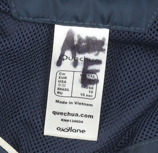 Quechua Boys Blue 10 Years Windbreaker Jacket Waterproof Outdoor