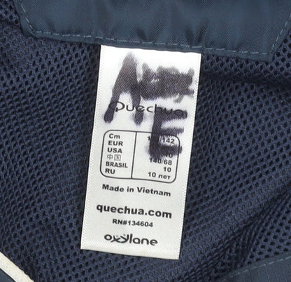 Quechua Boys Blue 10 Years Windbreaker Jacket Waterproof Outdoor