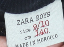 Zara Boys Black Bomber Jacket 9-10 Years Lined Cotton Nylon Zip Style