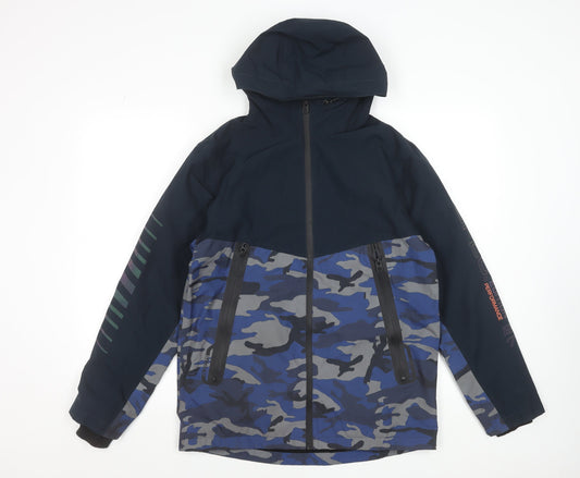 Next Boys Blue Camouflage Waterproof Hooded Puffer Jacket 14 Years