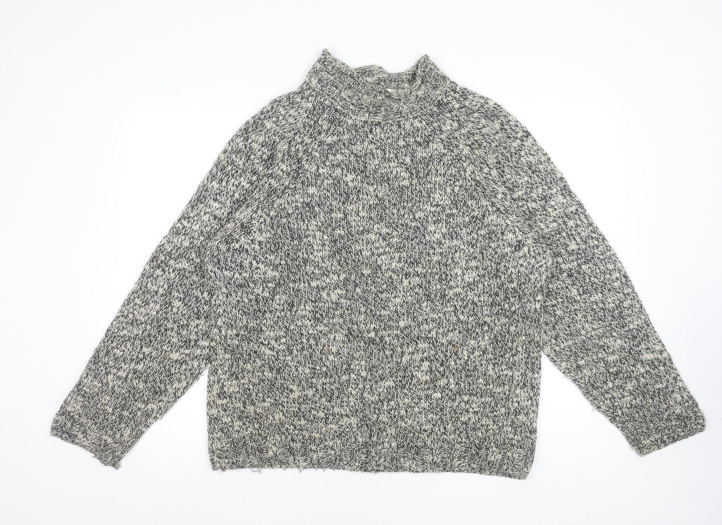 Marks and Spencer Men’s Grey Wool Blend Roll Neck Chunky Knit Jumper M