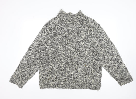 Marks and Spencer Men’s Grey Wool Blend Roll Neck Chunky Knit Jumper M