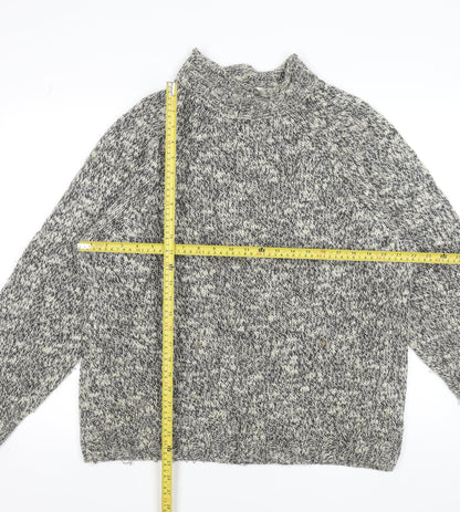 Marks and Spencer Men’s Grey Wool Blend Roll Neck Chunky Knit Jumper M