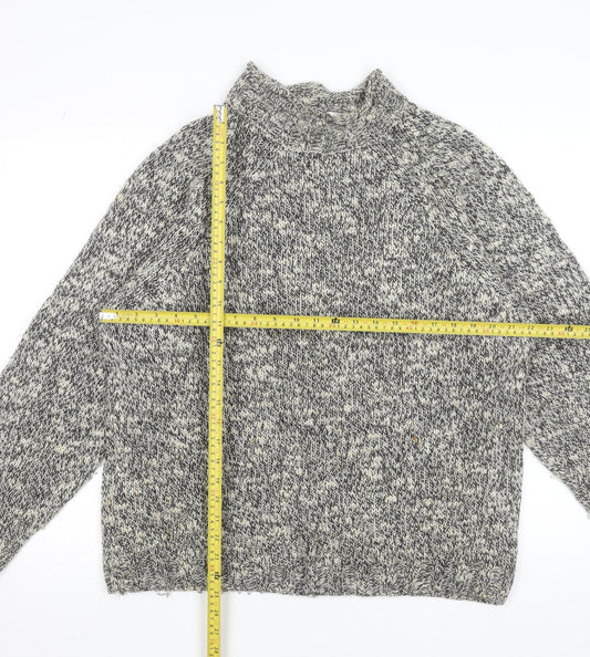 Marks and Spencer Men’s Grey Wool Blend Roll Neck Chunky Knit Jumper M