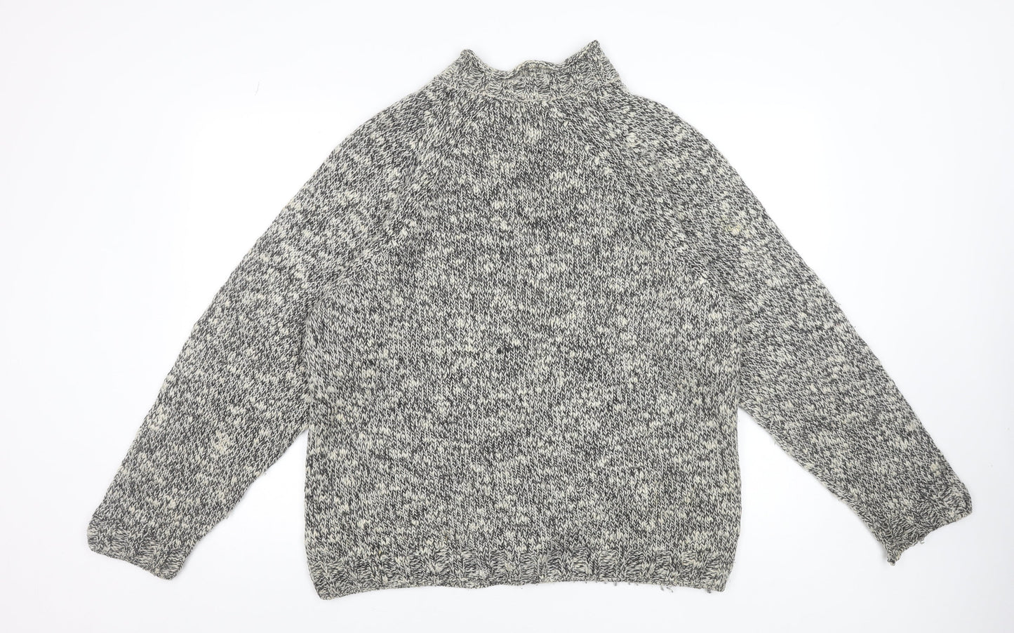 Marks and Spencer Men’s Grey Wool Blend Roll Neck Chunky Knit Jumper M