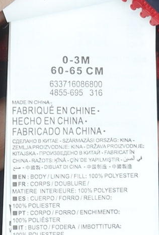 Converse Unisex Baby Red & Navy Puffer Snowsuit 0-3 Months Hooded Winter Suit