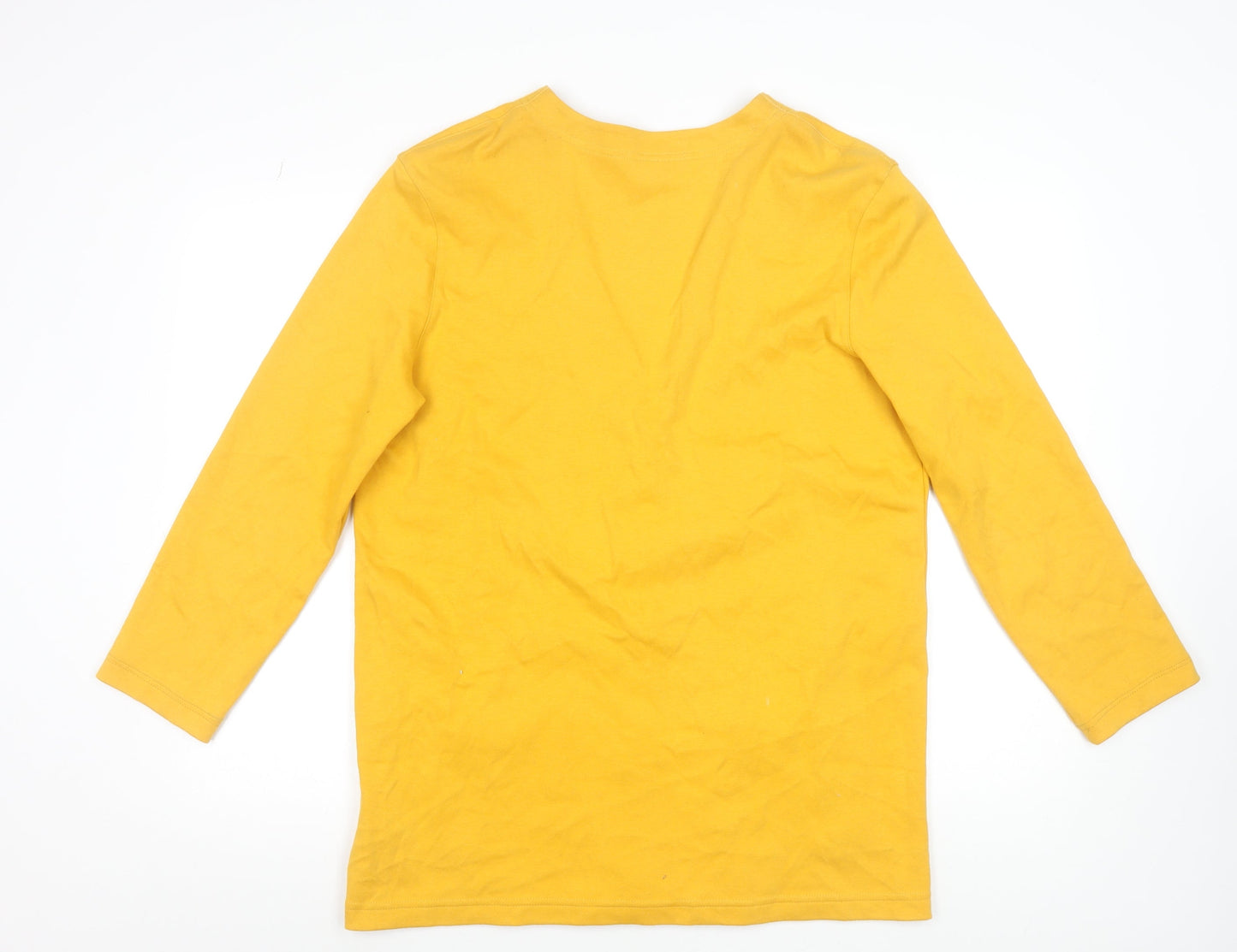 Womens UK Size M Lands' End Yellow Cardigan Jumper