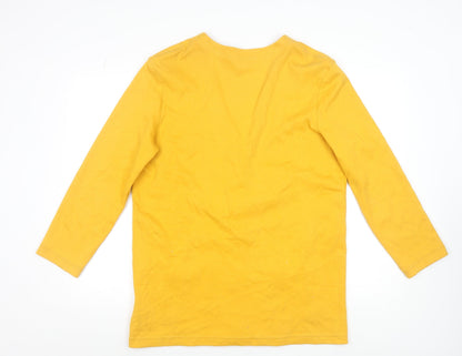 Womens UK Size M Lands' End Yellow Cardigan Jumper