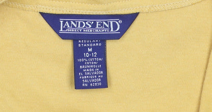 Womens UK Size M Lands' End Yellow Cardigan Jumper