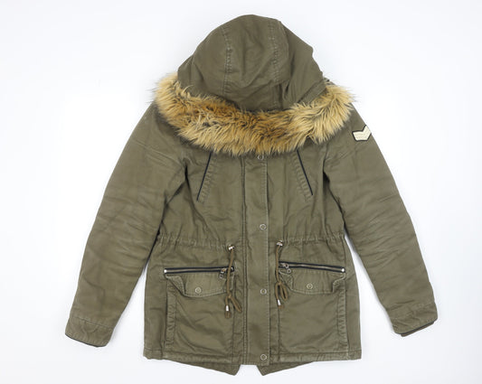 Womens UK Size 10 Pimkie Green Parka Coat