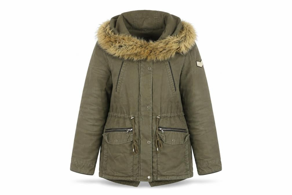 Womens UK Size 10 Pimkie Green Parka Coat