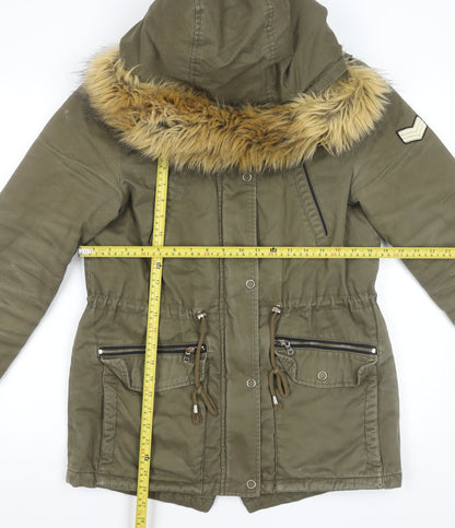 Womens UK Size 10 Pimkie Green Parka Coat