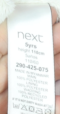 Next Girls Pink Hooded Puffer Coat 5 Years Winter Lined Jacket