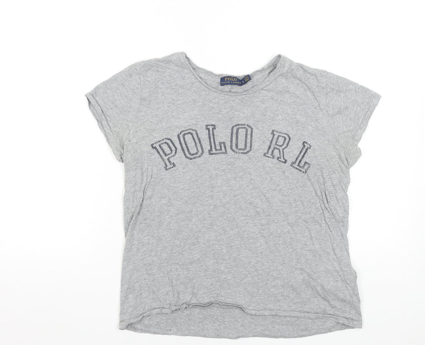 Womens UK Size M Ralph Lauren Grey Basic T-Shirt