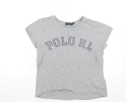 Womens UK Size M Ralph Lauren Grey Basic T-Shirt
