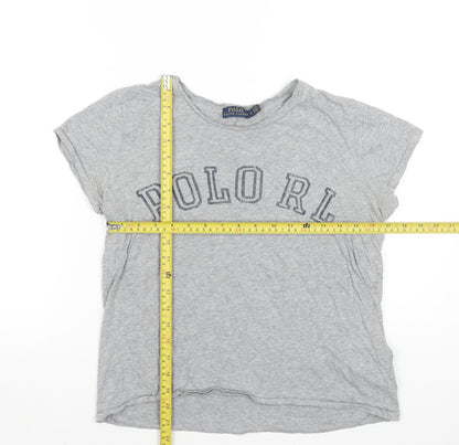 Womens UK Size M Ralph Lauren Grey Basic T-Shirt