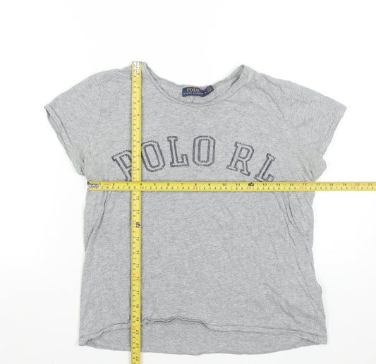 Womens UK Size M Ralph Lauren Grey Basic T-Shirt