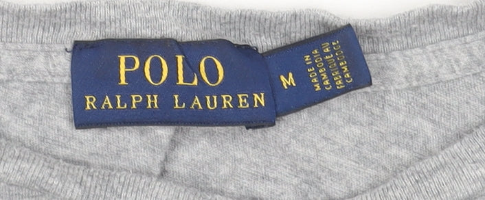 Womens UK Size M Ralph Lauren Grey Basic T-Shirt