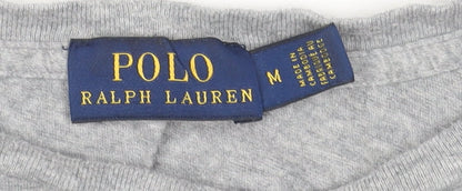 Womens UK Size M Ralph Lauren Grey Basic T-Shirt