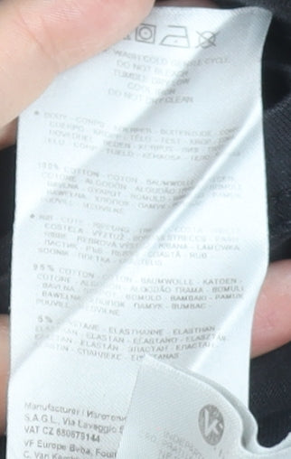 Napapijri Mens Black Long Sleeve Cotton T-Shirt Size M