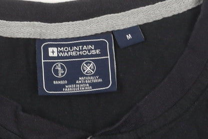 Mountain Warehouse Men's Black Bamboo Henley Long Sleeve T-Shirt M