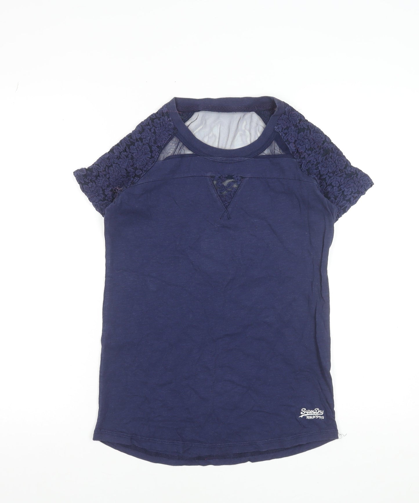 Womens UK Size S Superdry Blue Jersey T-Shirt