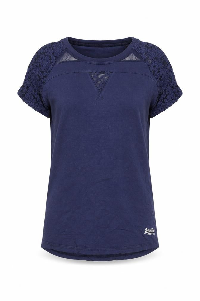 Womens UK Size S Superdry Blue Jersey T-Shirt